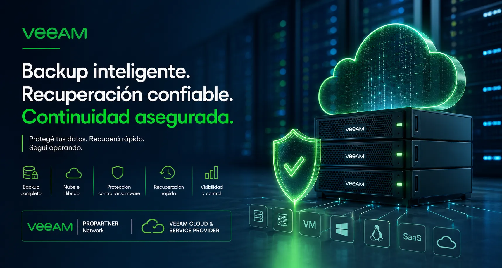 Backup inteligente y recuperación confiable con Veeam